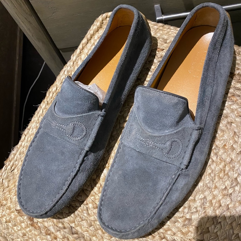 Gucci gray suede loafers